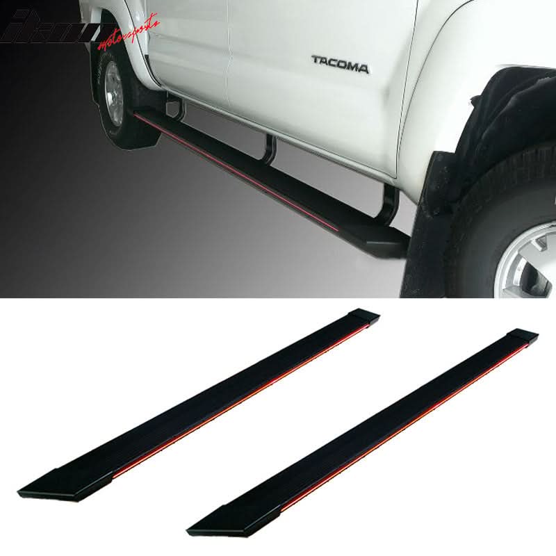 Fits 07-13 Sierra Silverado Amber LED Running Board + Brackets - Image 2