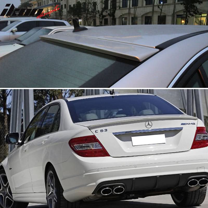 Fits 08-14 Benz W204 Trunk & OE Roof Wing #650 Cirrus White - Image 2