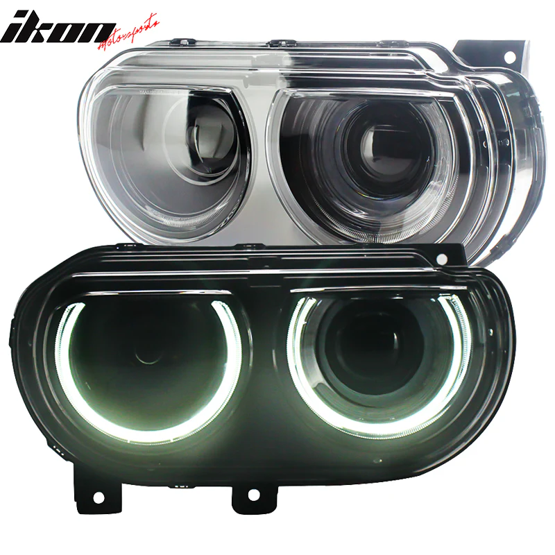 Fits 08-14 Dodge Challenger Front Bumper & SRT Front Lip & Headlights - Image 9