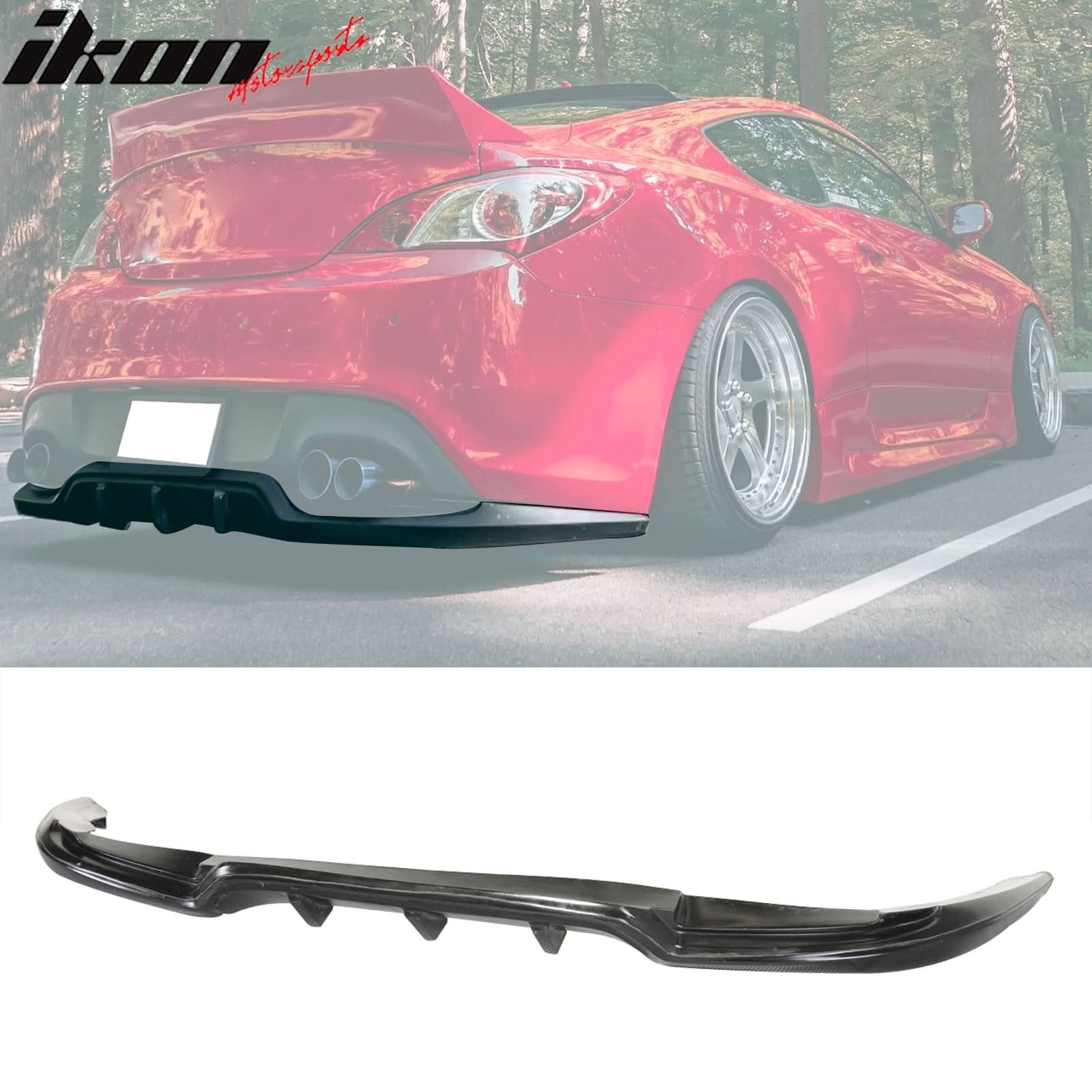 Fits 10-12 Hyundai Genesis Coupe Sport Front + Rear Bumper Lip PU - Image 3