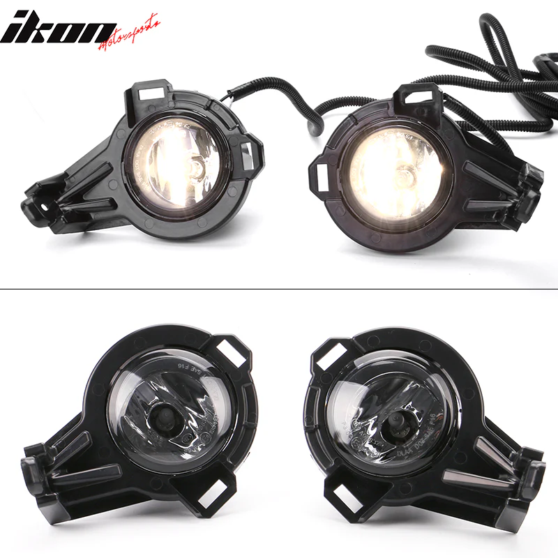 Fits 11-14 Nissan Juke Clear Glass Lens Projector Foglights Kit Black - Image 2