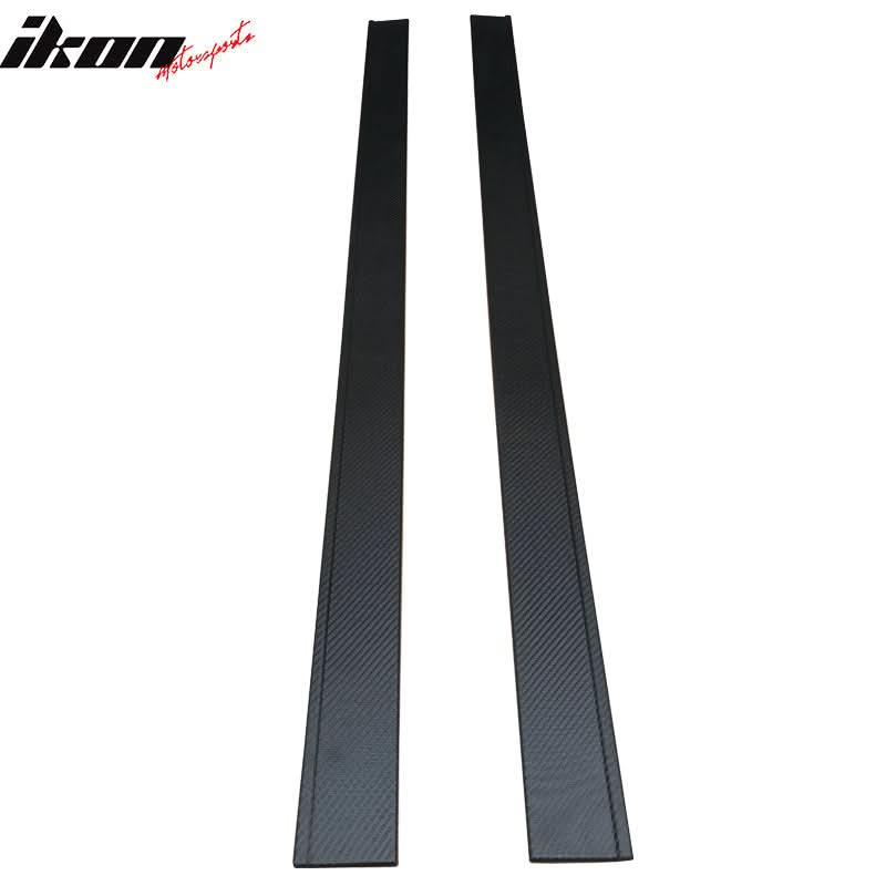 Fits 13 VW Passat CF Texture Side Skirt Extension Flat Bottom Line Lip - Image 2