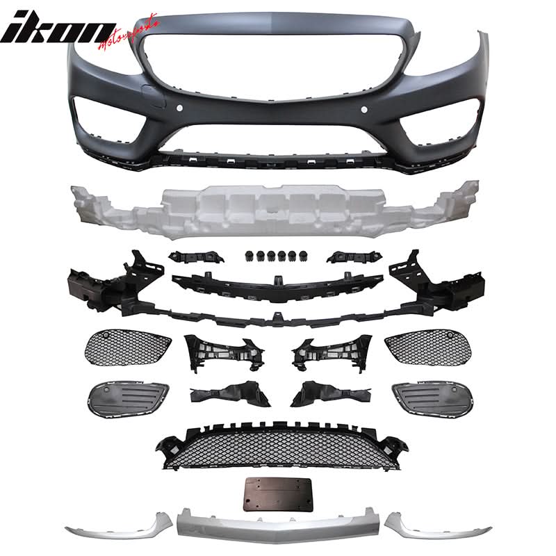 Fits 15-18 Benz C-Class W205 Front Bumper - PP - Image 2