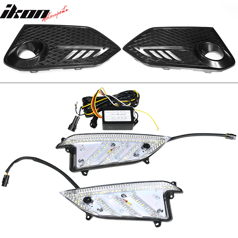 Fits 16-18 Honda Civic 10th-Gen TR Front Bumper Grille Foglight Cover - Image 6