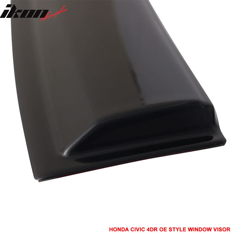 Fits 16-21 Civic X 10th Gen Sedan Roof Spoiler OE Window Visor ABS - Image 10