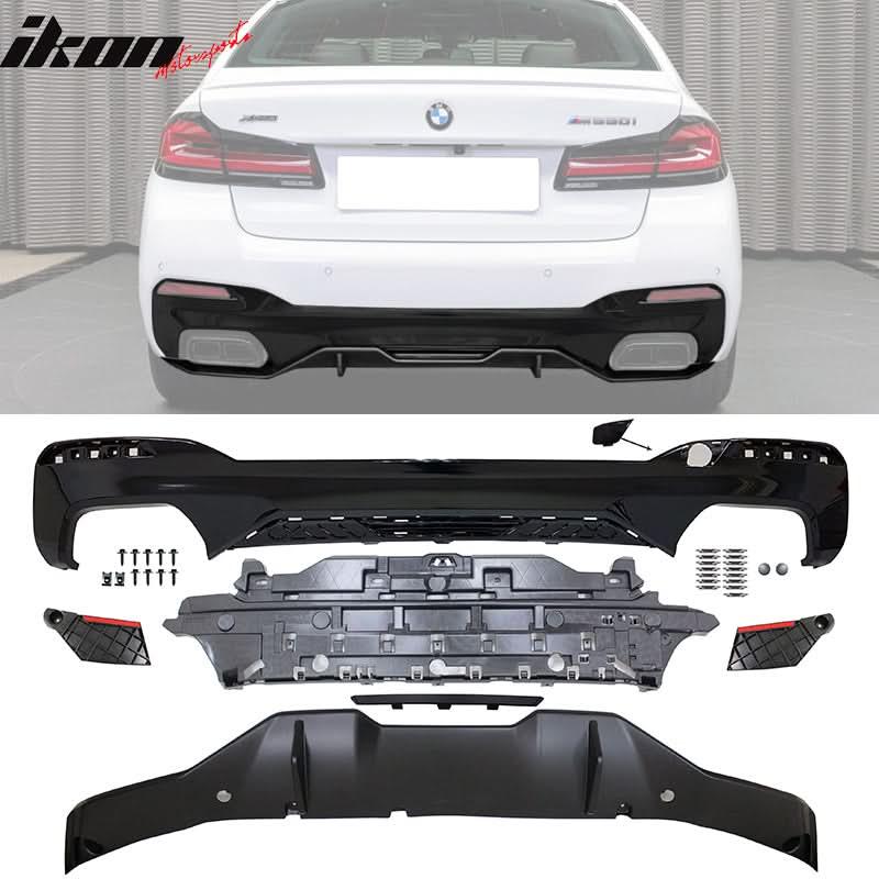 Fits 2021-2023 G30 G31 Rear Diffuser Type 2+Front Bumper Lip+Side Skir - Image 3