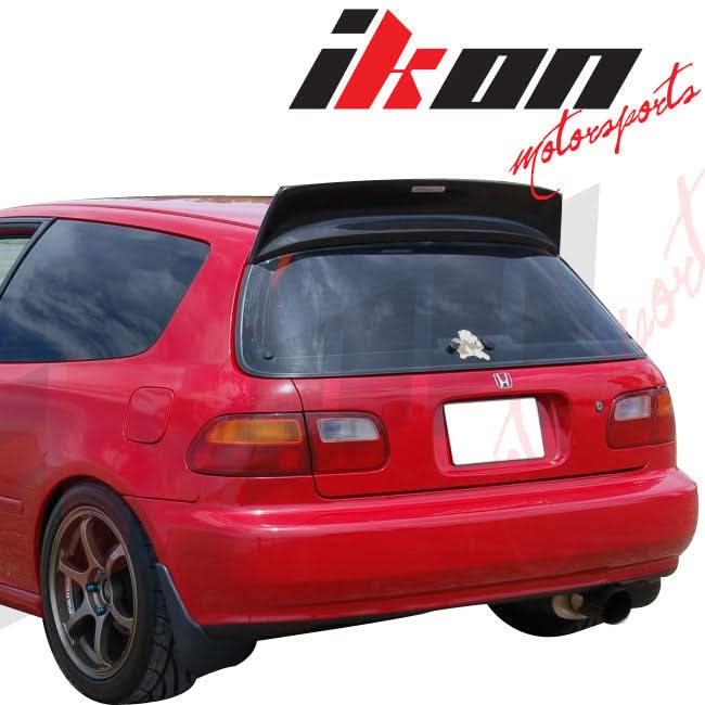Fits 92-95 Civic 3Door BYS PU Front Bumper Lip Spoiler + Roof Spoiler - Image 5