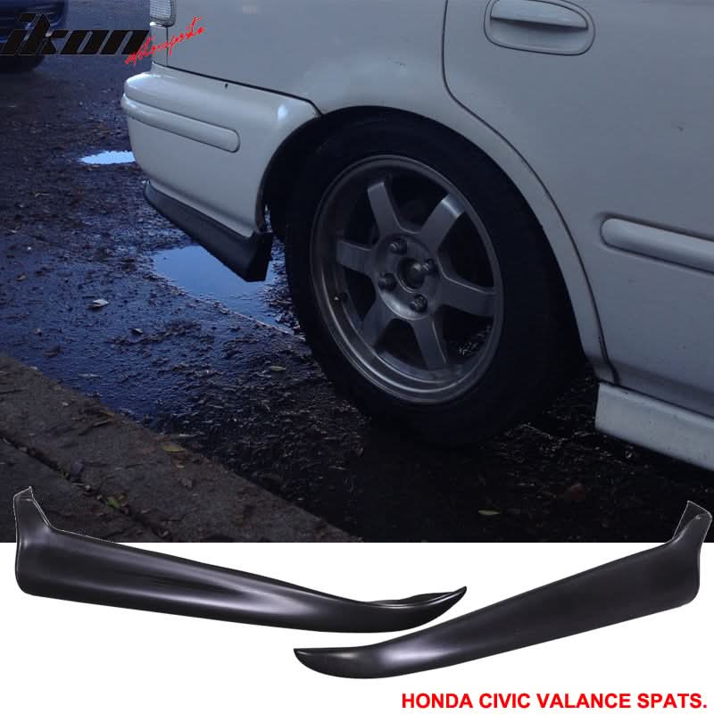 Fits 96-98 Civic 2/CTR Front Bumper Lip + 2PC Rear Bumper Lip Spats - Image 2