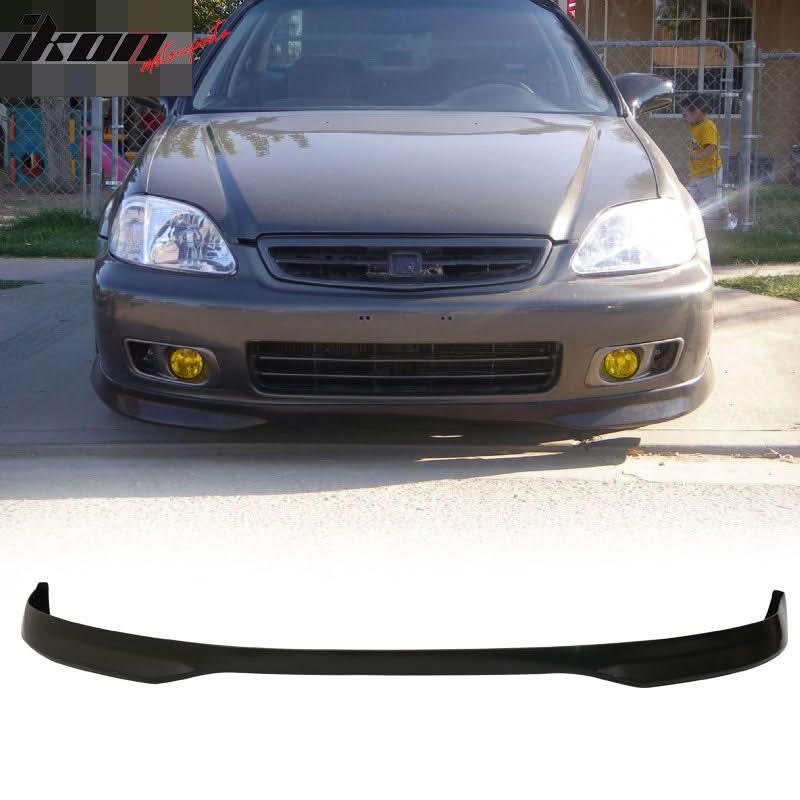 Fits 96-98 Civic 2Dr/Front T-R PP Bumper Lip + 2PC Rear Lip Spats - Image 2