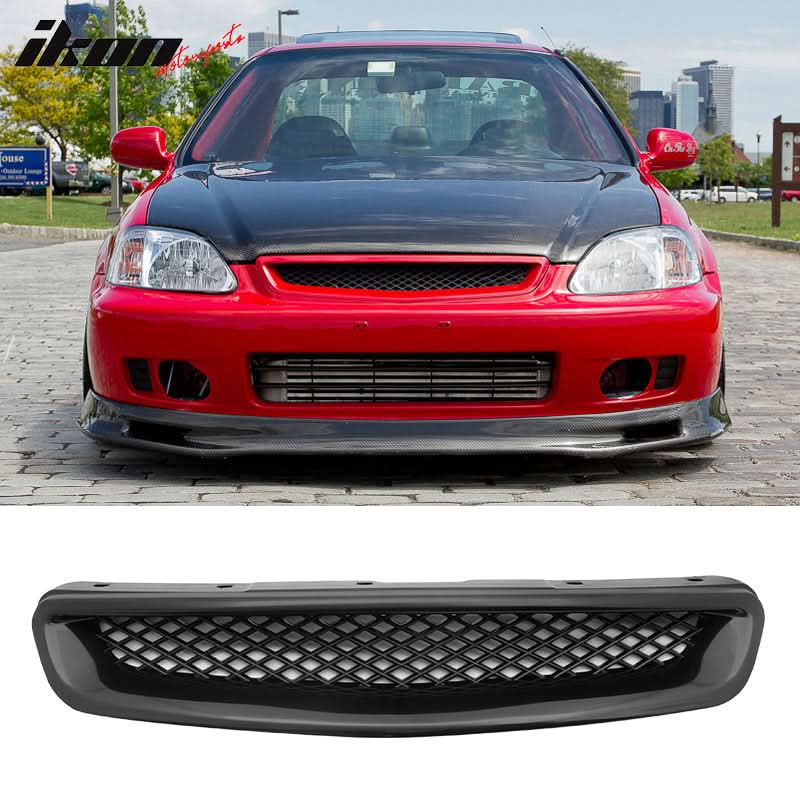 Fits 96-98 Civic 2Dr/Mugen Front Rear Bumper Lip + TR Front Grille - Image 4