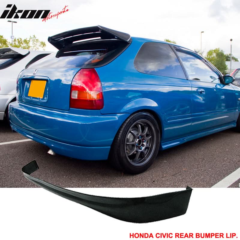 Fits 96-98 Honda Civic 3Dr SIR Front + Rear Bumper Lip Car - Image 4