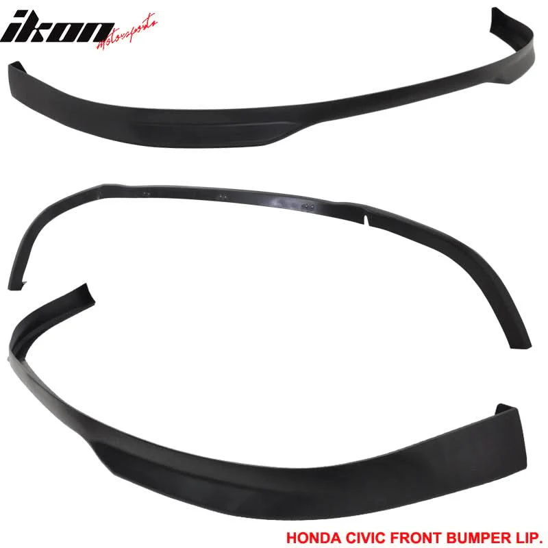 Fits 96-98 Honda Civic 3Dr T-R Front Lip Spoiler + Rear Bumper Lip - Image 4
