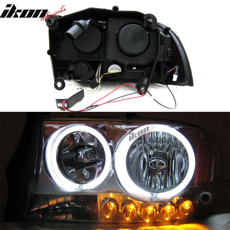 Fits 98-04 Dodge Durango Dakota CCFL Halo Chrome Headlights - Image 4