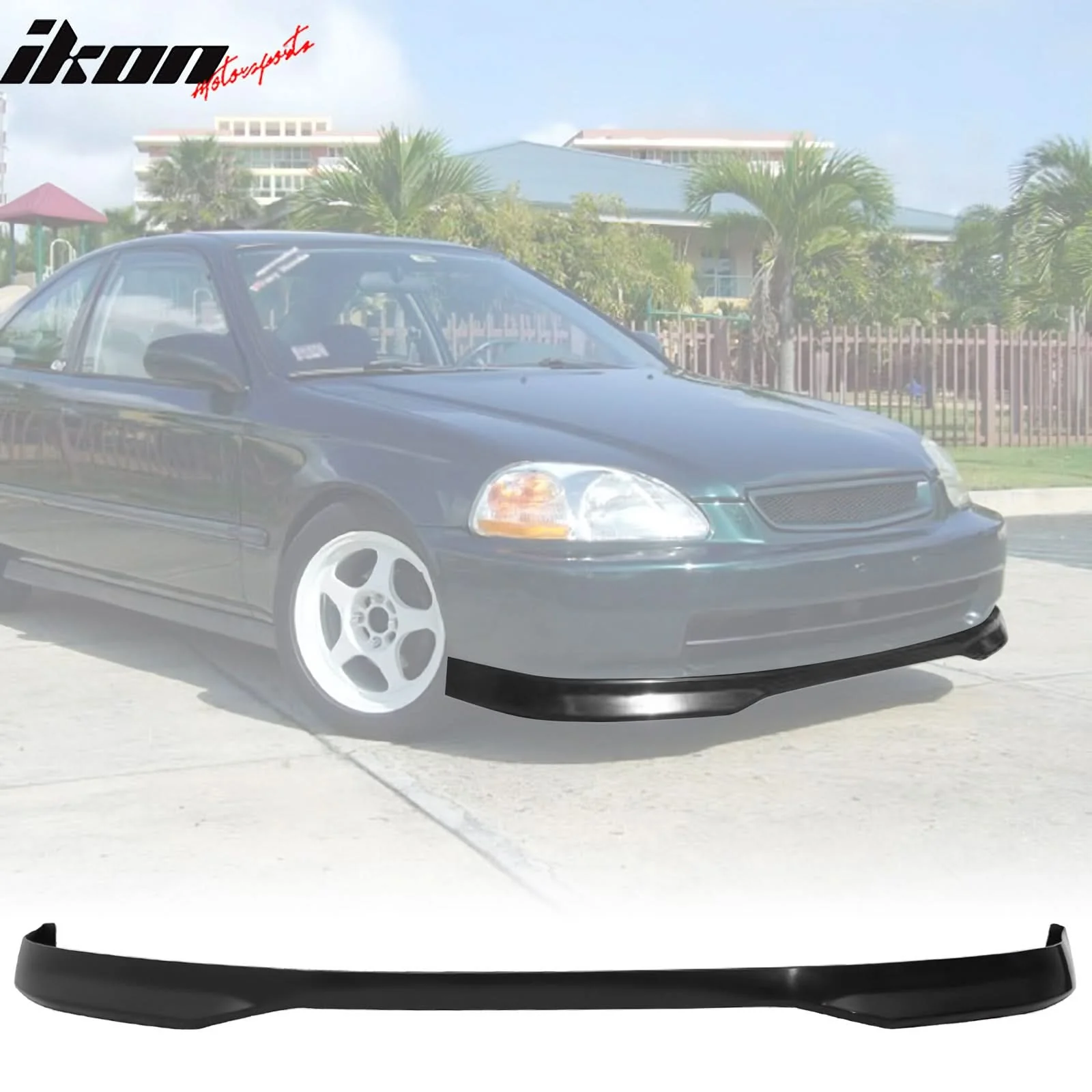 Fits Civic 96-98 Front + Rear Bumper Lip + Front + Sun Window Visor - Image 2