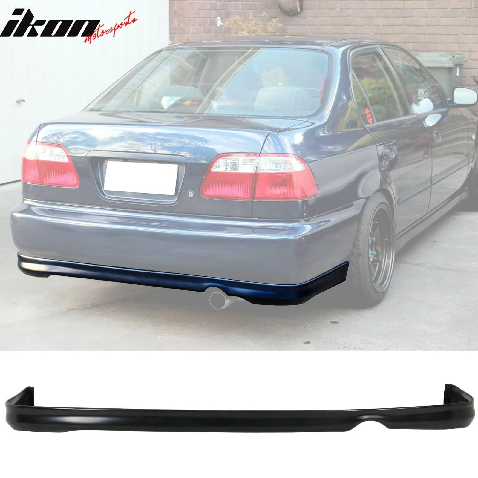 Fits Civic 96-98 Front + Rear Bumper Lip + Front + Sun Window Visor - Image 3