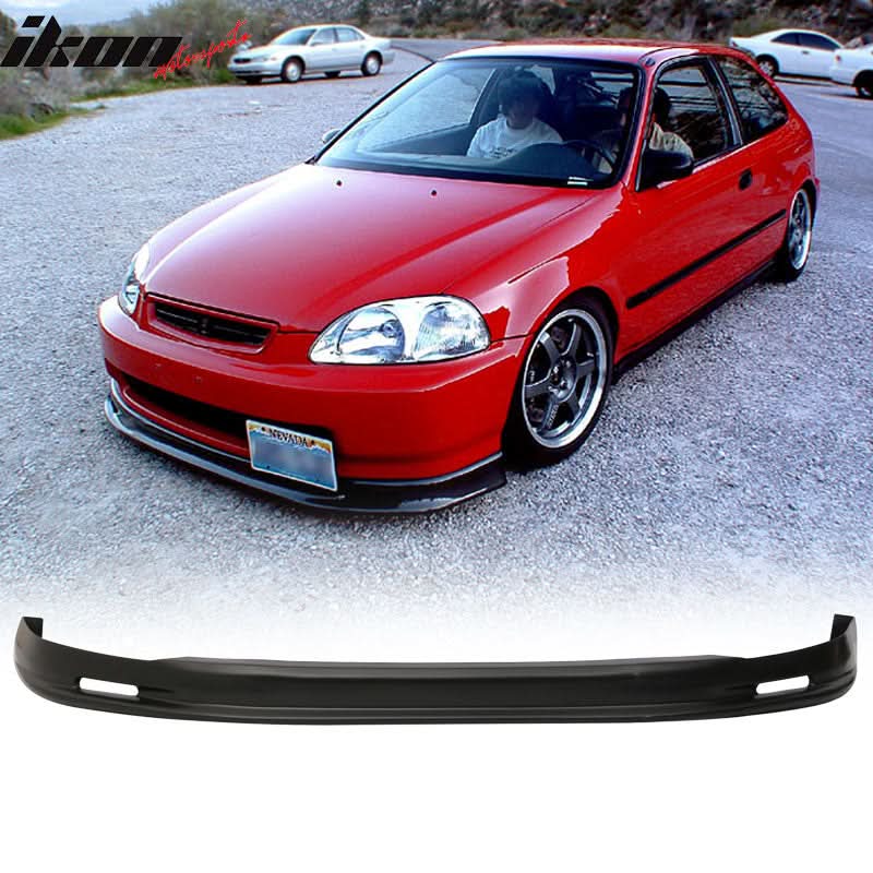Fits Honda Civic 96-98 Front Bumper Lip Spoiler + Sun Window Visor - Image 2