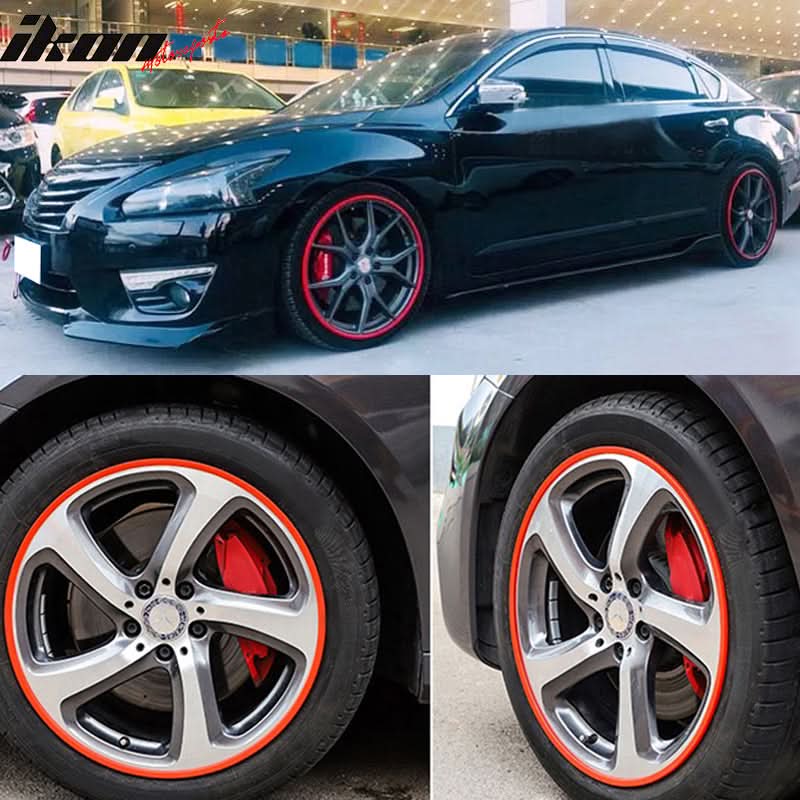 Heavy Duty Wheel Guard Rim Protecting Trim 17in Red - Image 2