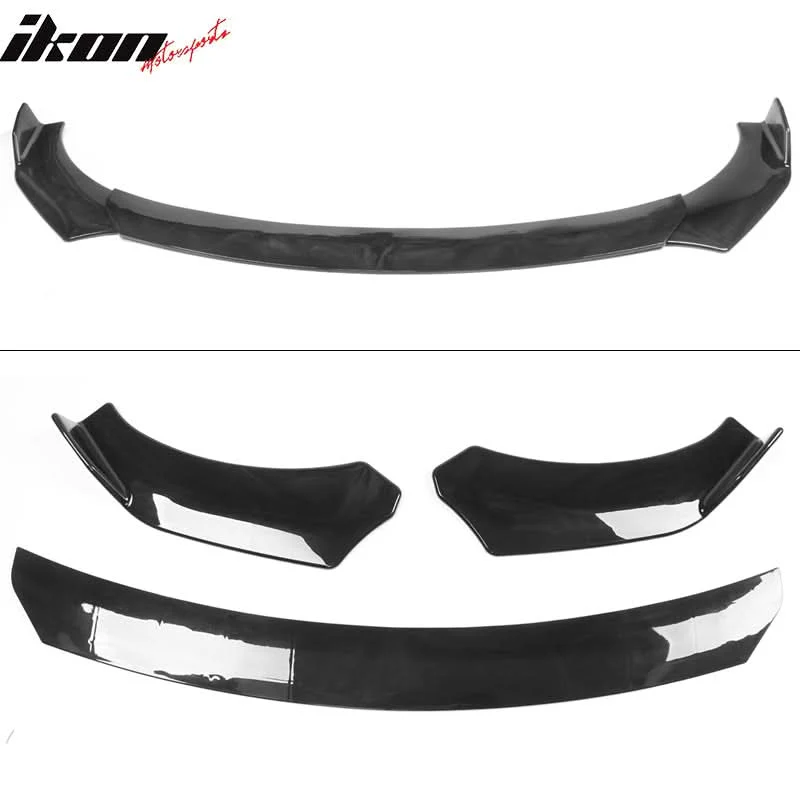 Honda Civic 62"-66" 3PCS A Style Black Front Lip with Strut Rods - Image 12
