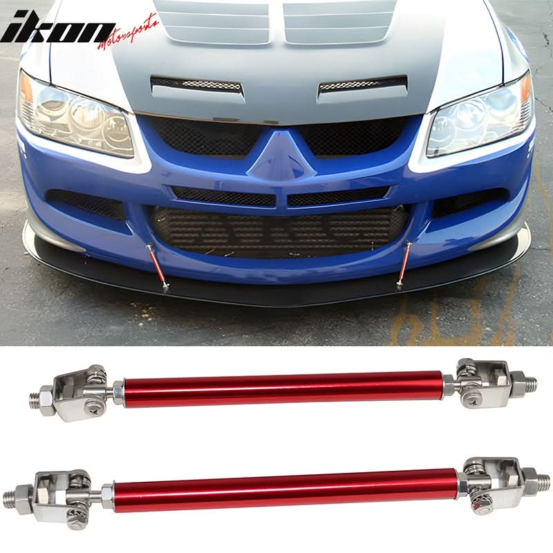Honda Civic 62"-66" 3PCS A Style Black Front Lip with Strut Rods - Image 14