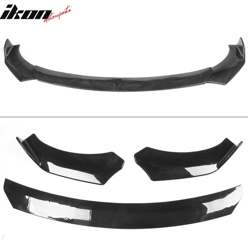 Honda Civic 62"-66" 3PCS A Style Black Front Lip with Strut Rods - Image 5
