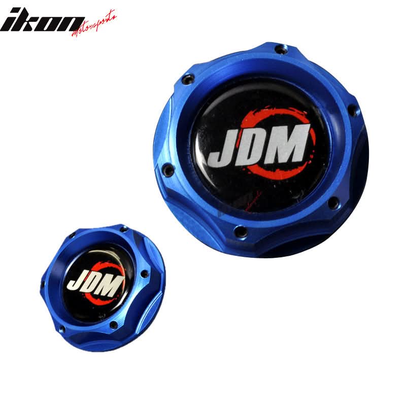 Honda Civic Acura JDM Style Blue Oil Filler Tank Cap Aluminum - Image 2