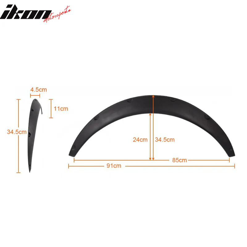 Ikon V2 Universal 70mm Wide PU Fender Flares - Image 10