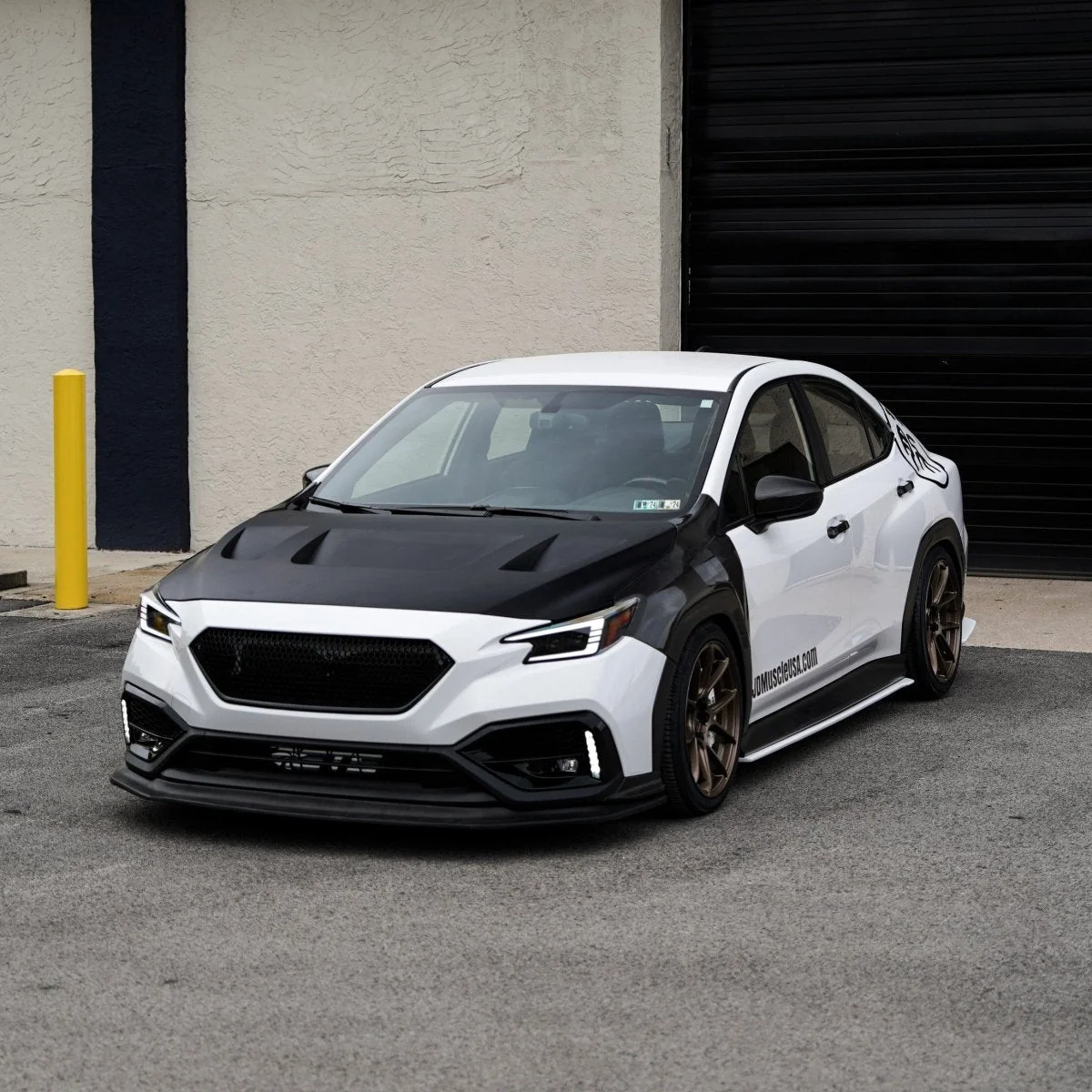 JDMuscle [22-25 WRX w/ FMIC] Carbon Fiber Scoopless Hood V1 - Image 4