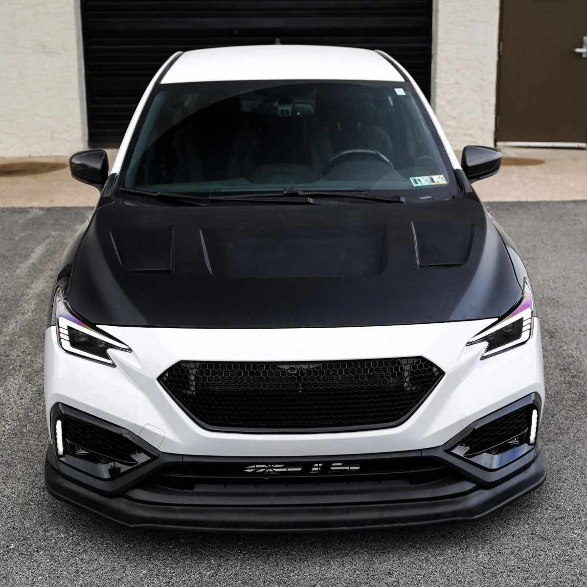 JDMuscle [22-25 WRX w/ FMIC] Carbon Fiber Scoopless Hood V1 - Image 8