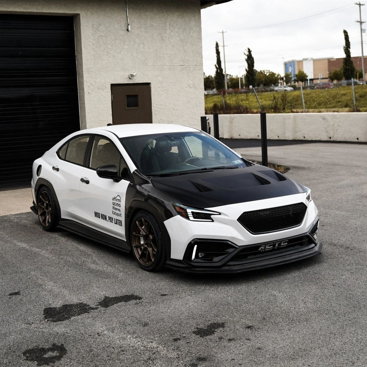 JDMuscle [22-25 WRX w/ FMIC] Carbon Fiber Scoopless Hood V1 - Image 9