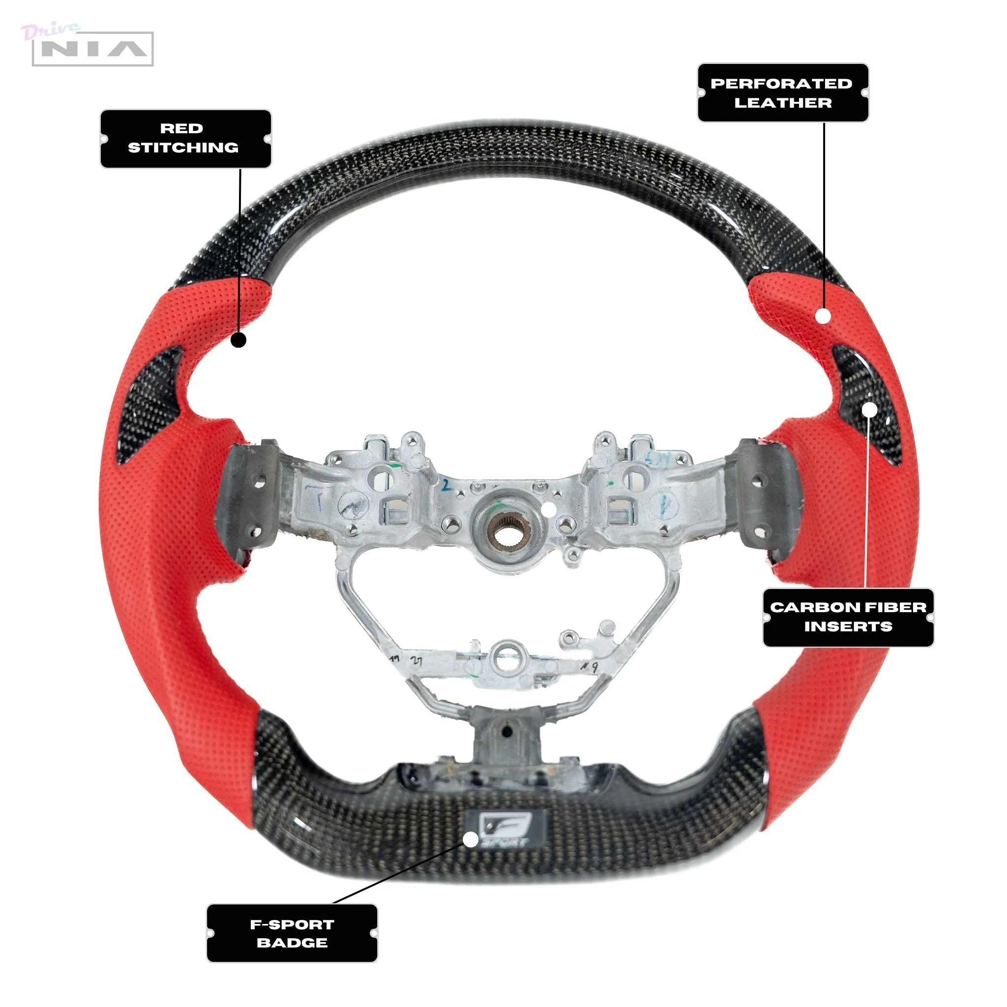 NIA Lexus IS 2014-2016 Carbon Fiber Steering Wheel With Inserts - Clearance #3