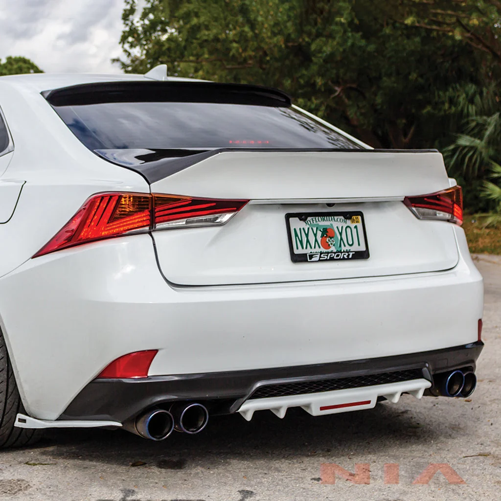 Lexus IS F-Sport NIA rear lip bumper extension Diffuser bodykit 2017-2020 in ABS - Image 6