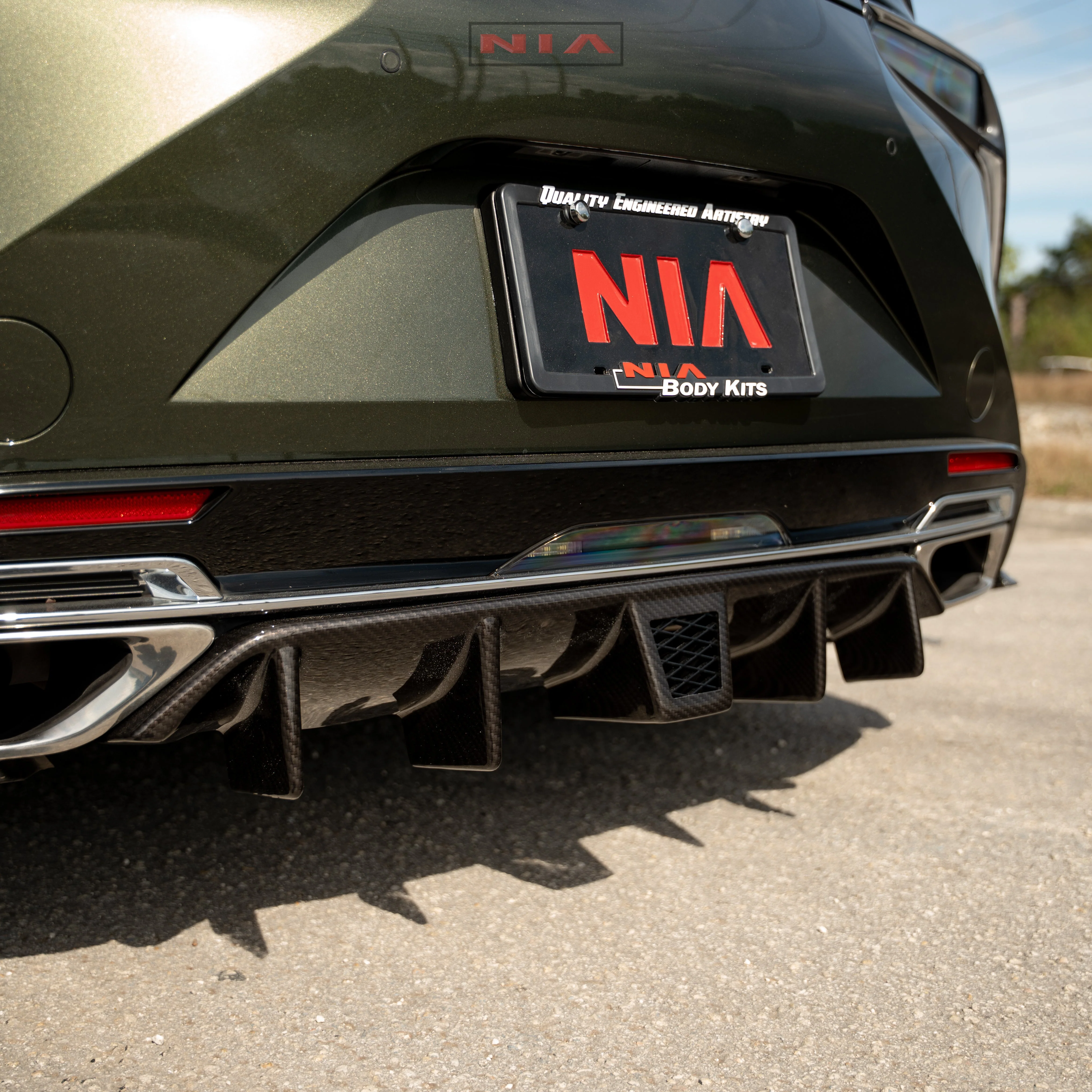 Lexus LC 500 h NIA rear lip bumper extension Diffuser bodykit 2018-2026 in w. brake light ABS - Image 10