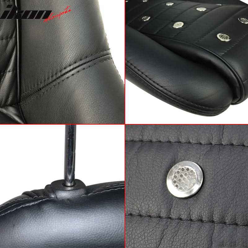 Mid-Sized Classic Black Faux Bucket Seat w/ Slidersin Leather PU - Image 7