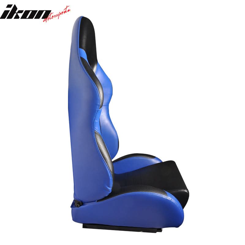 One Pair of Racing Seats Black Blue w/ Slider - Image 5
