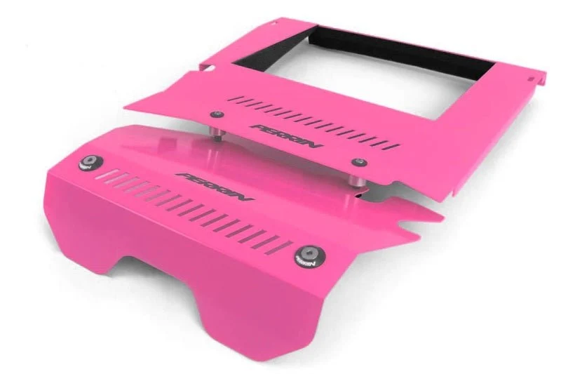 Perrin [15-21 WRX] Engine Cover Kit - Intercooler Shroud + Pulley Cover - Hyper Pink | PSP-ENG-165HP - Image 2