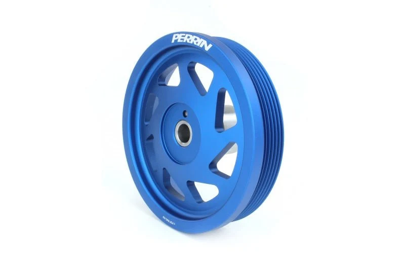 Perrin Lightweight Crank Pulley - Blue For WRX 2019-21 / Forester FA/FB Engines w/Large Hub 2016-2018 | PSP-ENG-104BL - Image 2