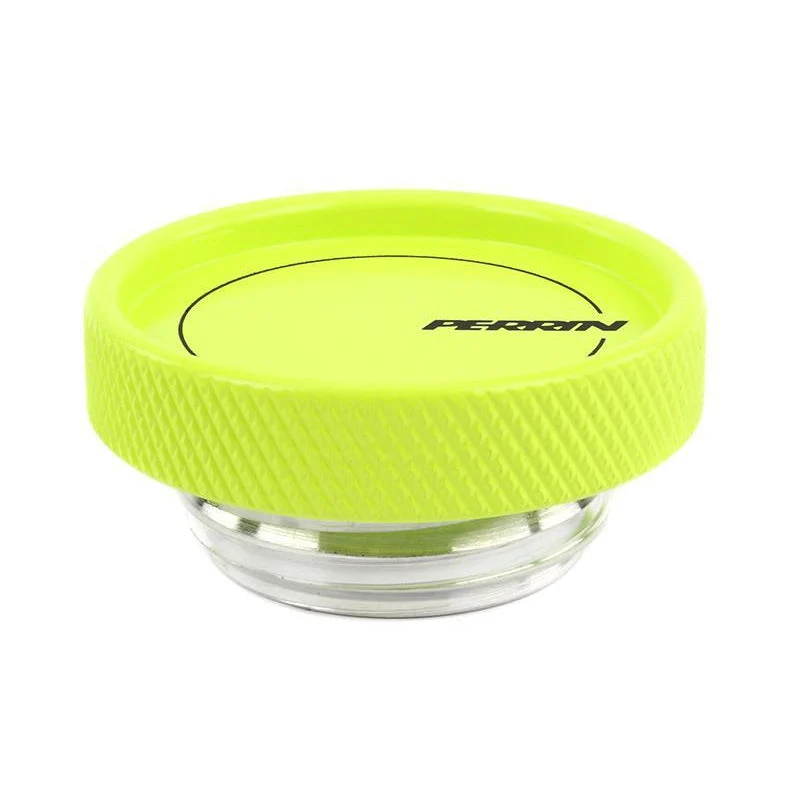 Perrin Oil Cap Round Style Neon Yellow Most Subaru Models - Image 2