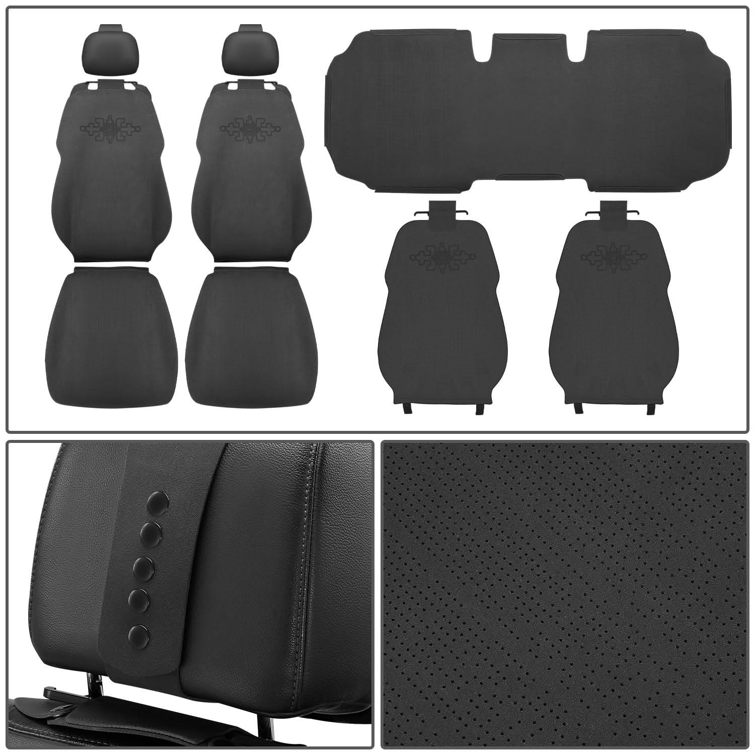 Protex Plus Full Set Seat Covers - Black - Image 5