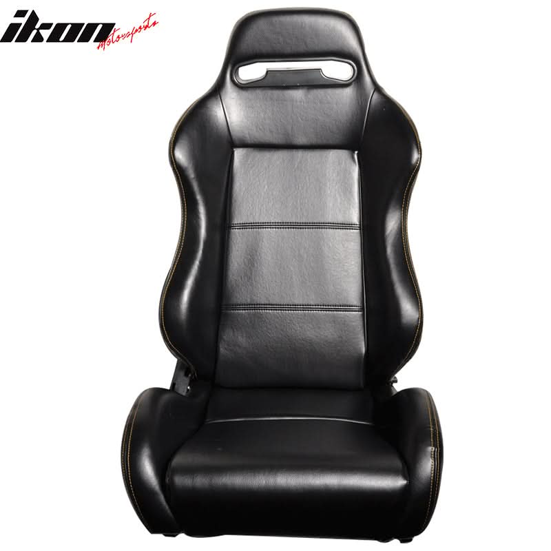 PVC BLK JDM Racing Seats Yellow Stitch Fits Honda(Pair) - Image 5