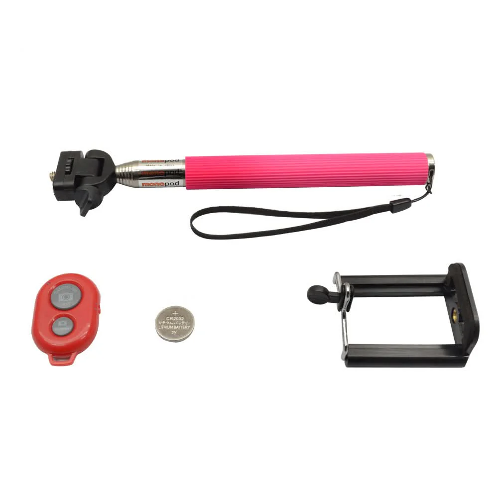 Red Remote Bluetooth Selfie Stick Tripod Holder - Image 2