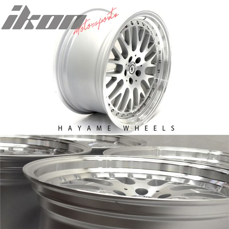 SALE! 18x9.5 Hayame Performance Wheel Silver Face Machine Lip 5x100 - Image 2