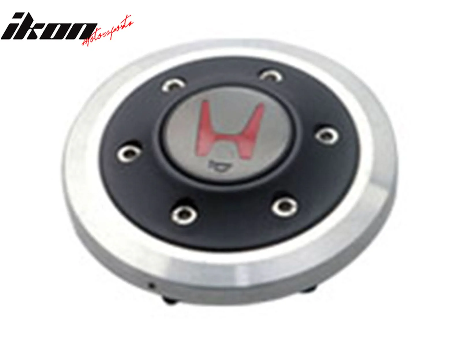 Silver/Black Steering Wheel Horn Button Red Letter H Logo For Honda - Image 3