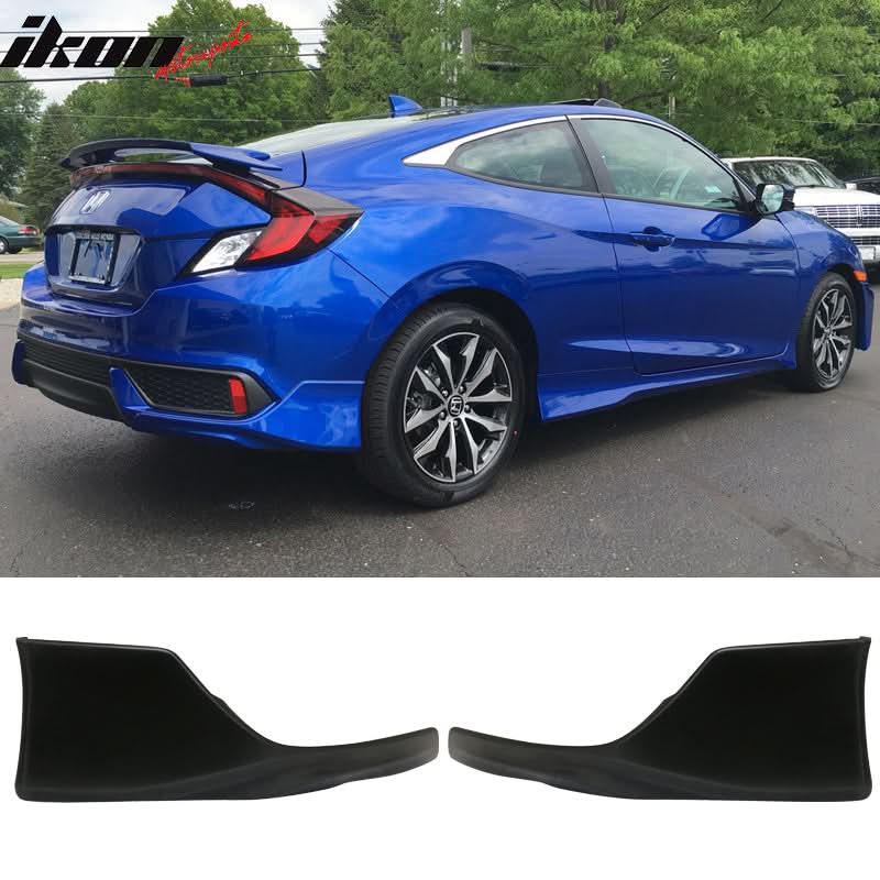 Special Deal Fits 16-18 Civic Coupe HFP PP Front + PU Rear Bumper Lip - Image 4