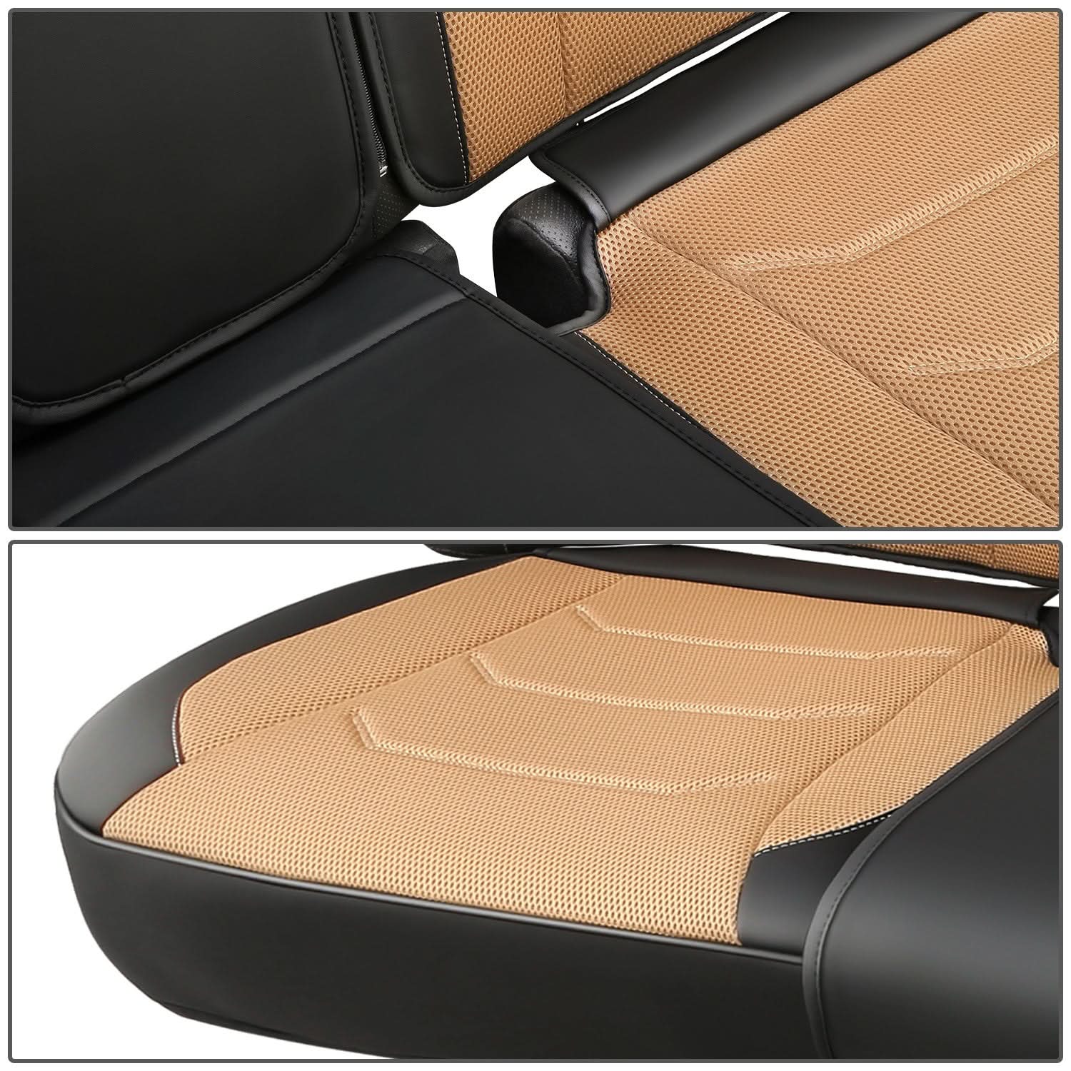 Sport Series Full Set Seat Covers - Black/Beige - Image 4