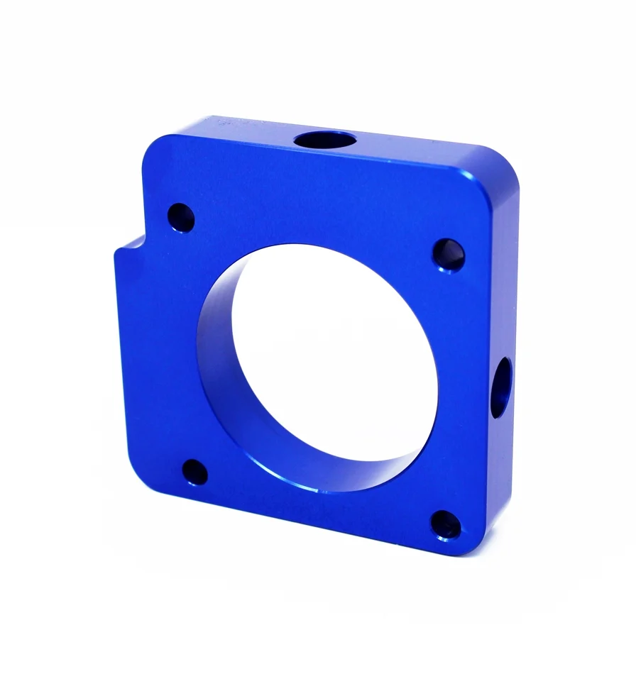 Torque Solution Throttle Body Spacer (Blue): Subaru WRX 2006-2014 / STI 2004-2021