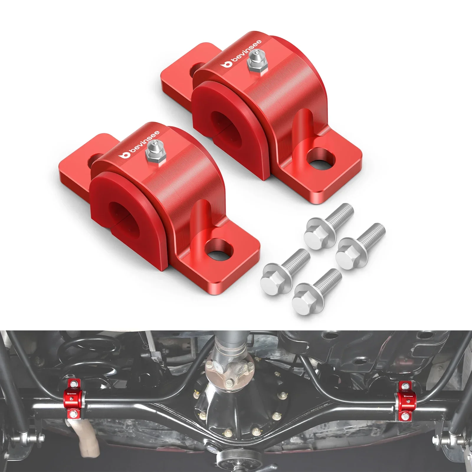 Toyota 4Runner / FJ Cruiser Billet Aluminum 70A Polyurethane Rear Stabilizer Bar Bushing Kit 48823-60050 2010 - 2024 - Image 8
