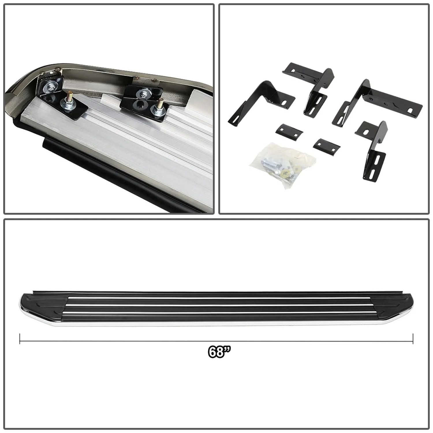 Toyota RAV4 6 Inch Aluminum Running Boards - Black - Image 6