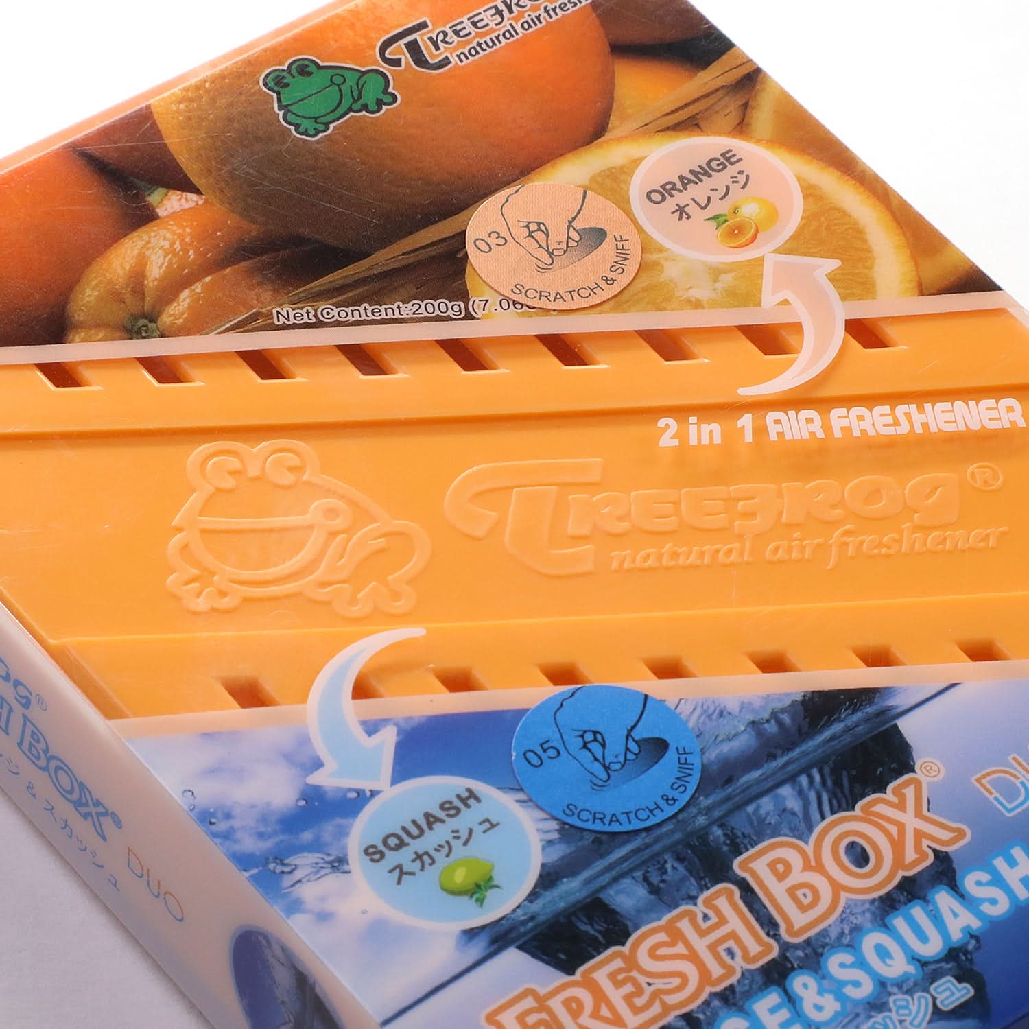 Tree Frog 2-in-1 Fresh Box Duo Air Freshener - 200g Gel Lemon/Orange - Image 4