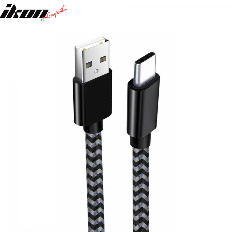 Type C USB Charge Cable Fast Charging Data Sync Cable Nylon 6Ft 2Pcs - Image 3