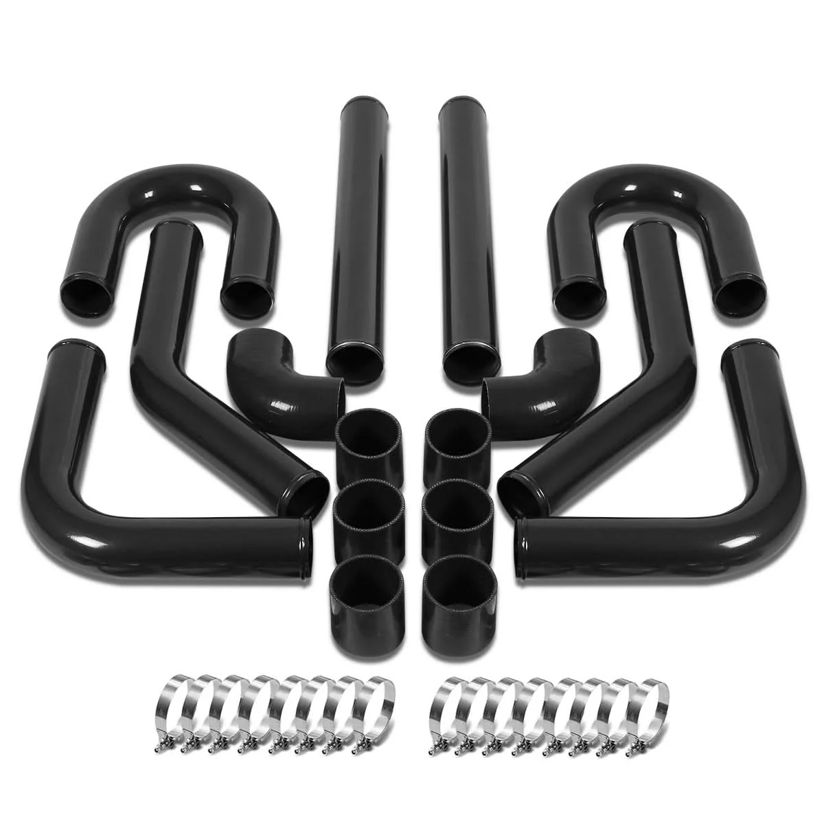 Universal 2.25" Aluminum Intercooler Piping Kit - 8PC w/ Clamps - Image 3